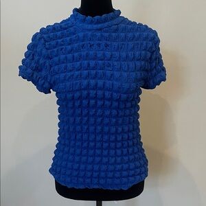 Blue Textured Women's Top
